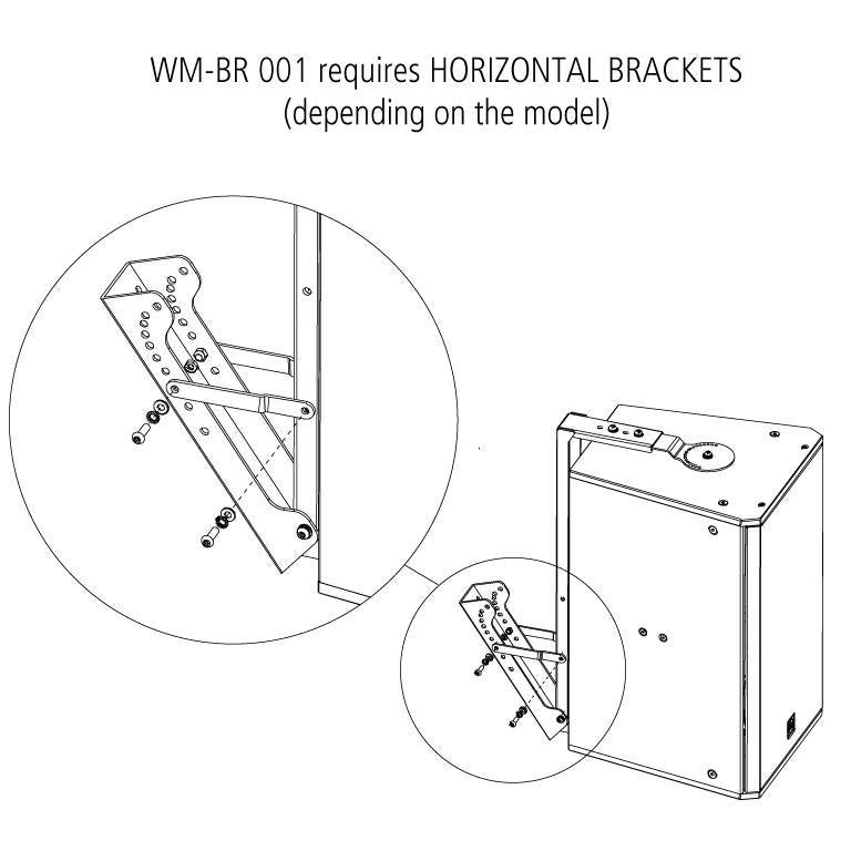 RCF WM-BR 001 - Wall Mount Bracket for M 05, 06, 08, 10, C 32 and C 45 (Requires Horizontal Bracket)