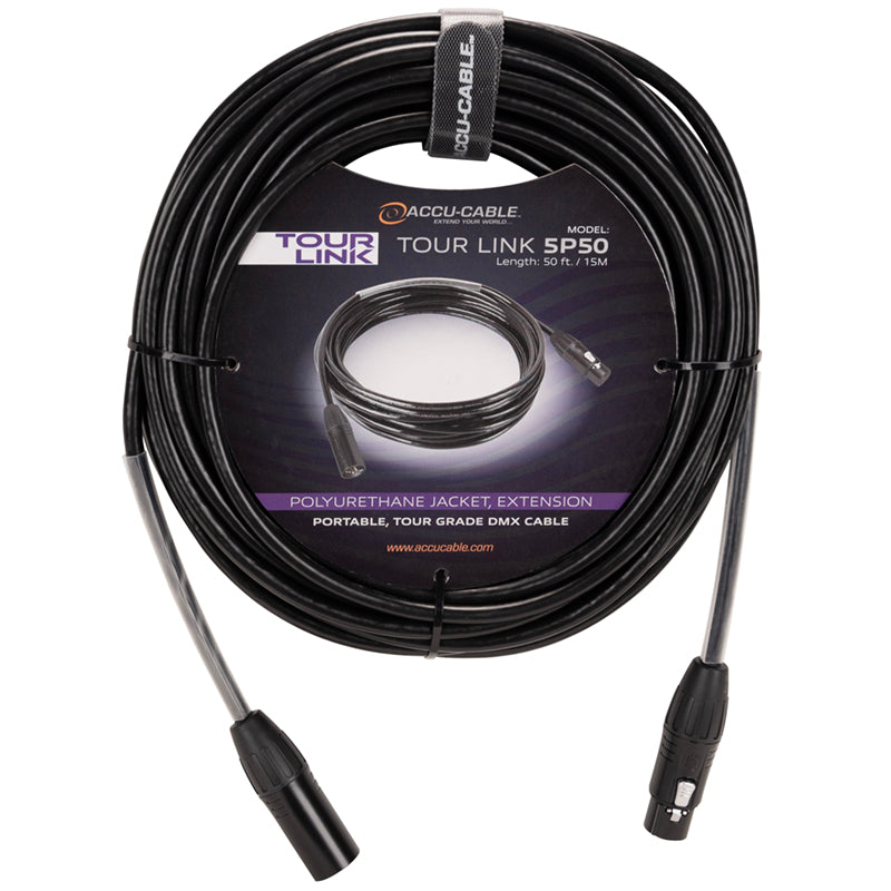 Accu-Cable Tour Link 5P50, 5-Pin Tour Grade DMX Cable, 50 ft