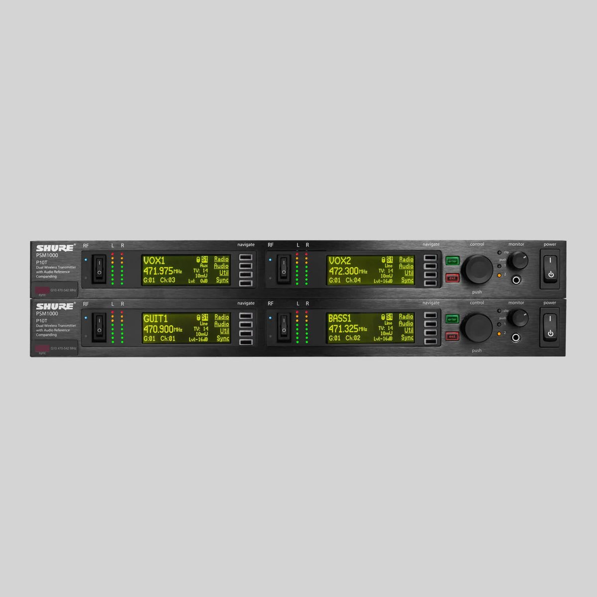 Shure P10T-H22, Wireless Transmitter, PSM1000 Dual Rack Unit Transmiitter