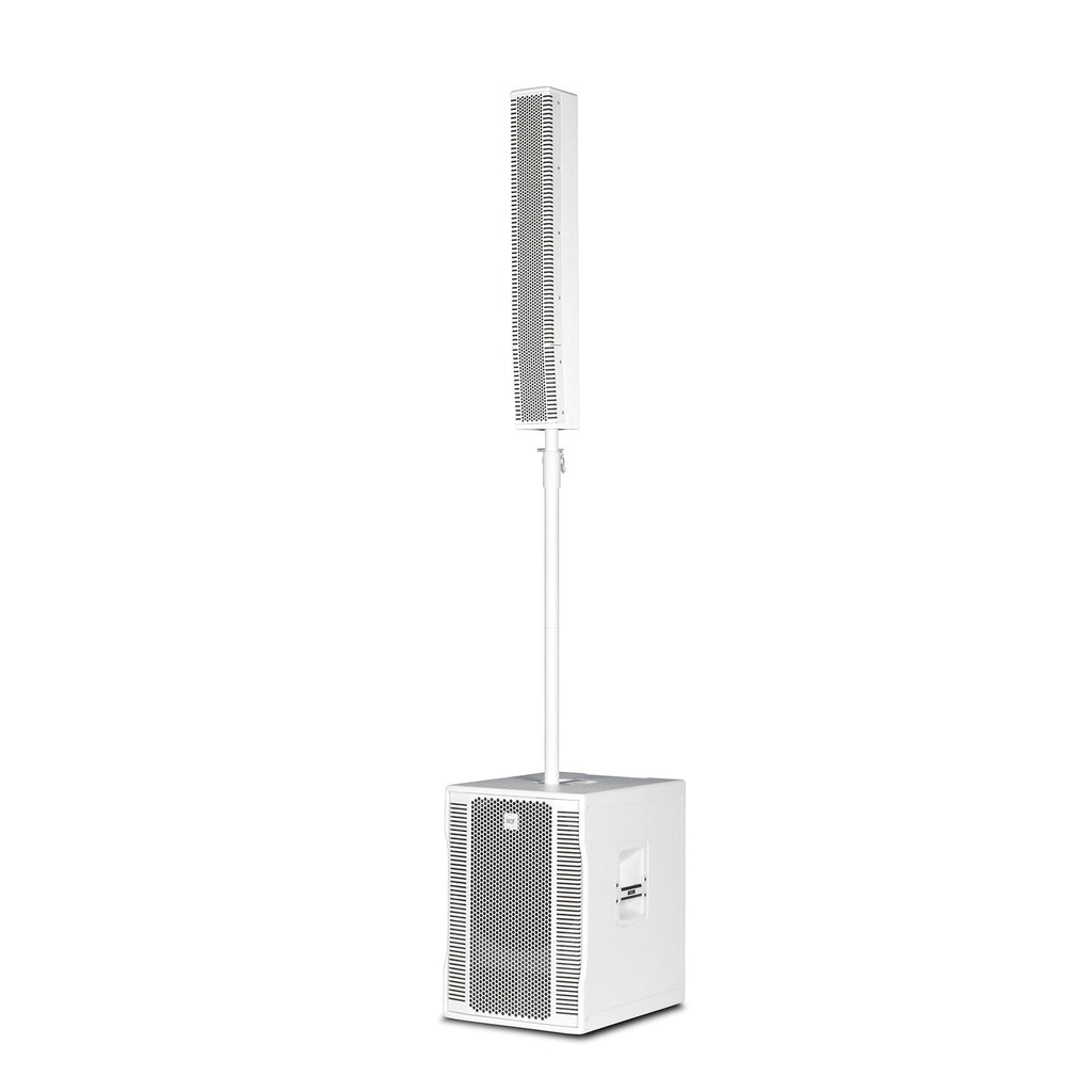 RCF EVOX-12-SYSTEM-W, Active 1400W Portable PA System, Baltic Birch, 15" Subwoofer and (8)x4" Top, White - USED