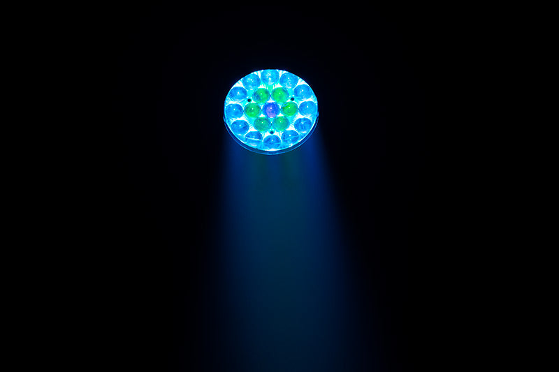 Eliminator Lighting Mega Par Z Wash, LED Wash Par with 19 x 15W RGBW 4-in-1 LEDs, Motorized 10 to 60 Degree Zoom, 3 Independent Color Zones, 2 DMX Channel Modes