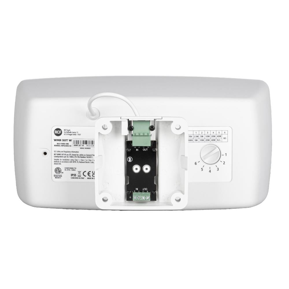 RCF WMR-50T - W - Passive 160W 5" 2-Way Wall Mount Monitor Speaker w/ Transformer - 8 Ω, 70/100V (White)