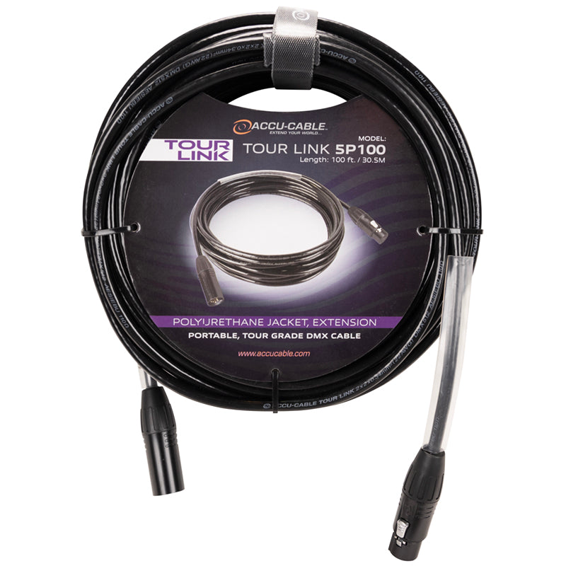 Accu-Cable Tour Link 5P100, 5-Pin Tour Grade DMX Cable, 100 ft
