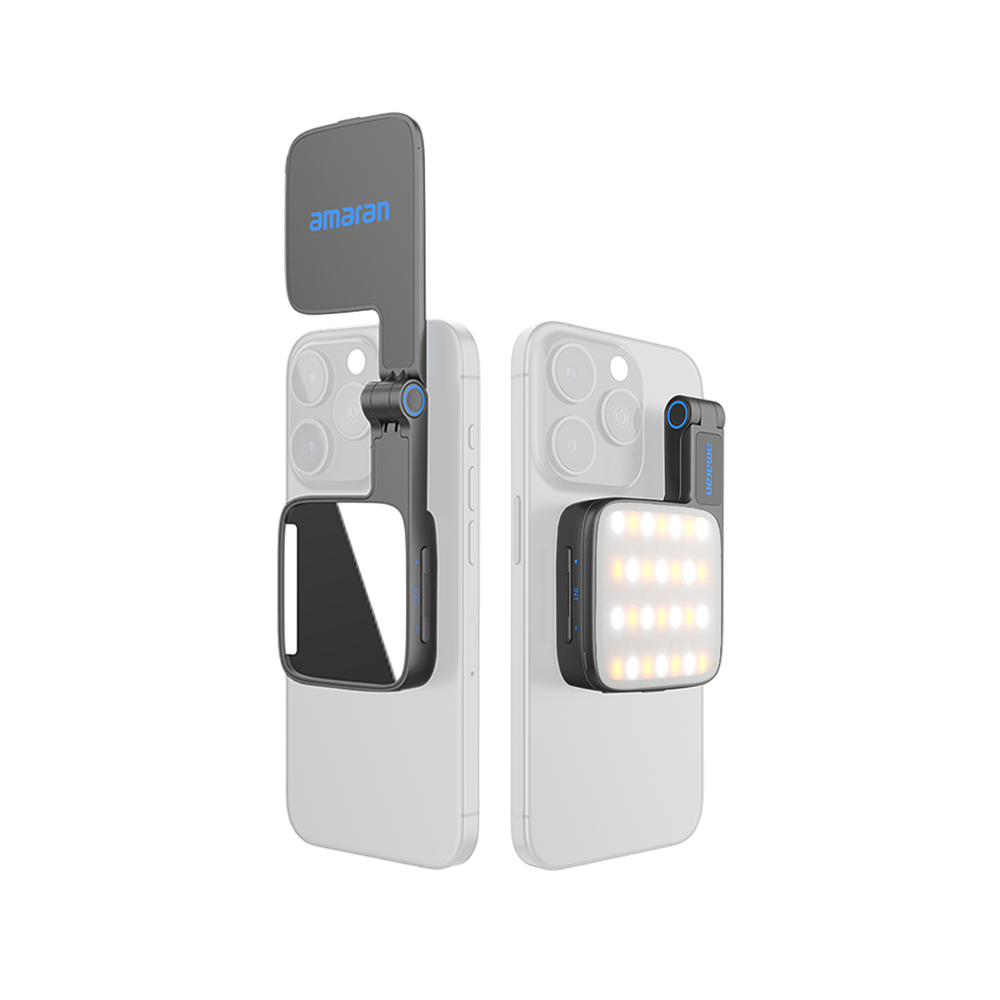 amaran Go (Charcoal), Ultra-compact, MagSafe & Qi2 compatible mini phone light for aspiring creators