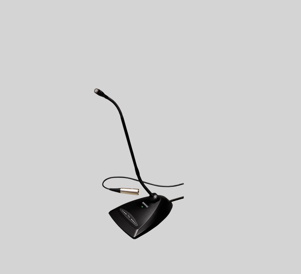Shure MX412S/S, Microflex Standard Gooseneck Microphone, Supercardioid-12" Gooseneck Condenser Microphone, Attached Preamp with XLR, Shock Mount, Flange Mount, Snap-Fit Foam Windscreen, Mute Switch, LED Indicator
