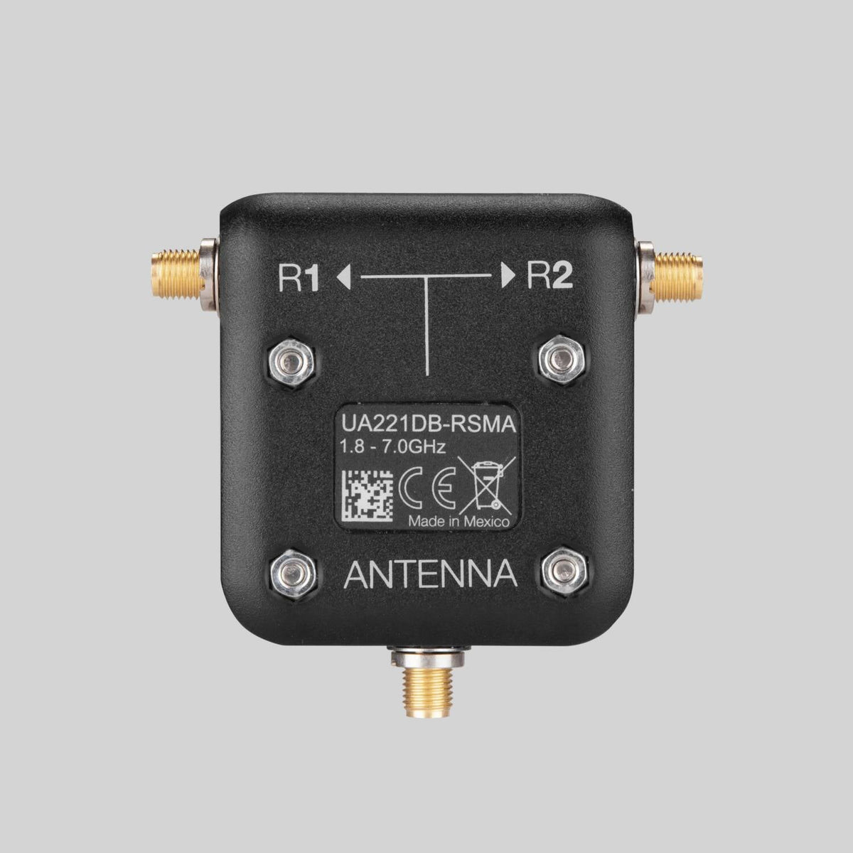 Shure UA221DB-RSMA, RSMA Dual Band Passive Antenna Splitter, The splits an incoming signal into two outgoing signals, allowing two GLXD4R+ receivers to share a single pair of antennas