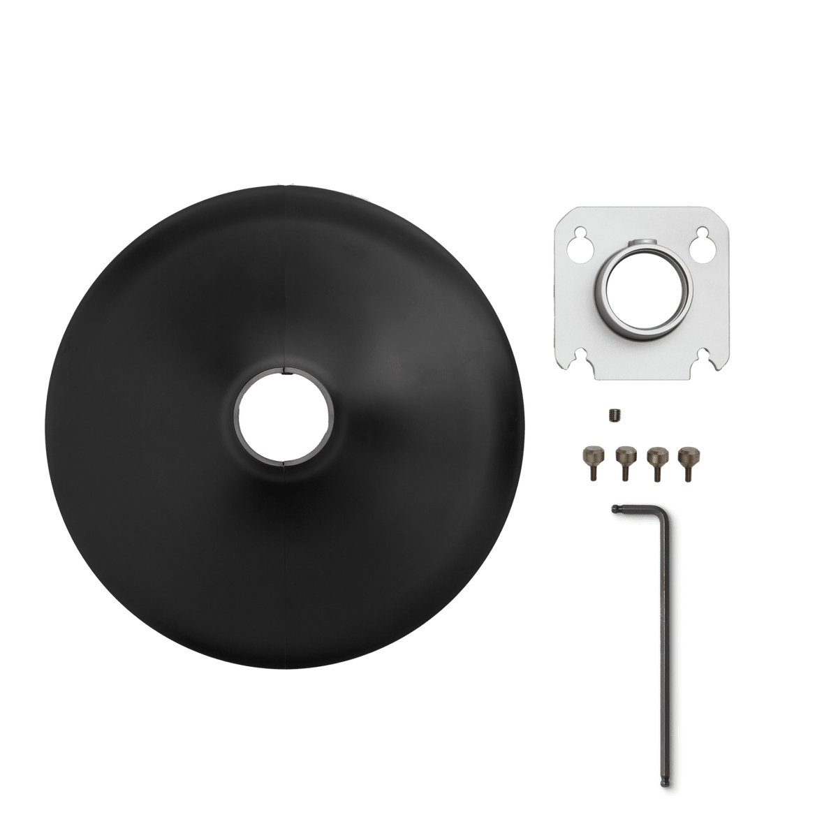 Shure A900B-R-PM, 1.5" Pole Mount Kit, Round, Black Cover (Pole not included)