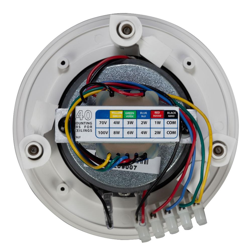 RCF PL 40 - 31/2" Flush Mnt. Ceil. Speaker With Line Transf., 8W, IP 44