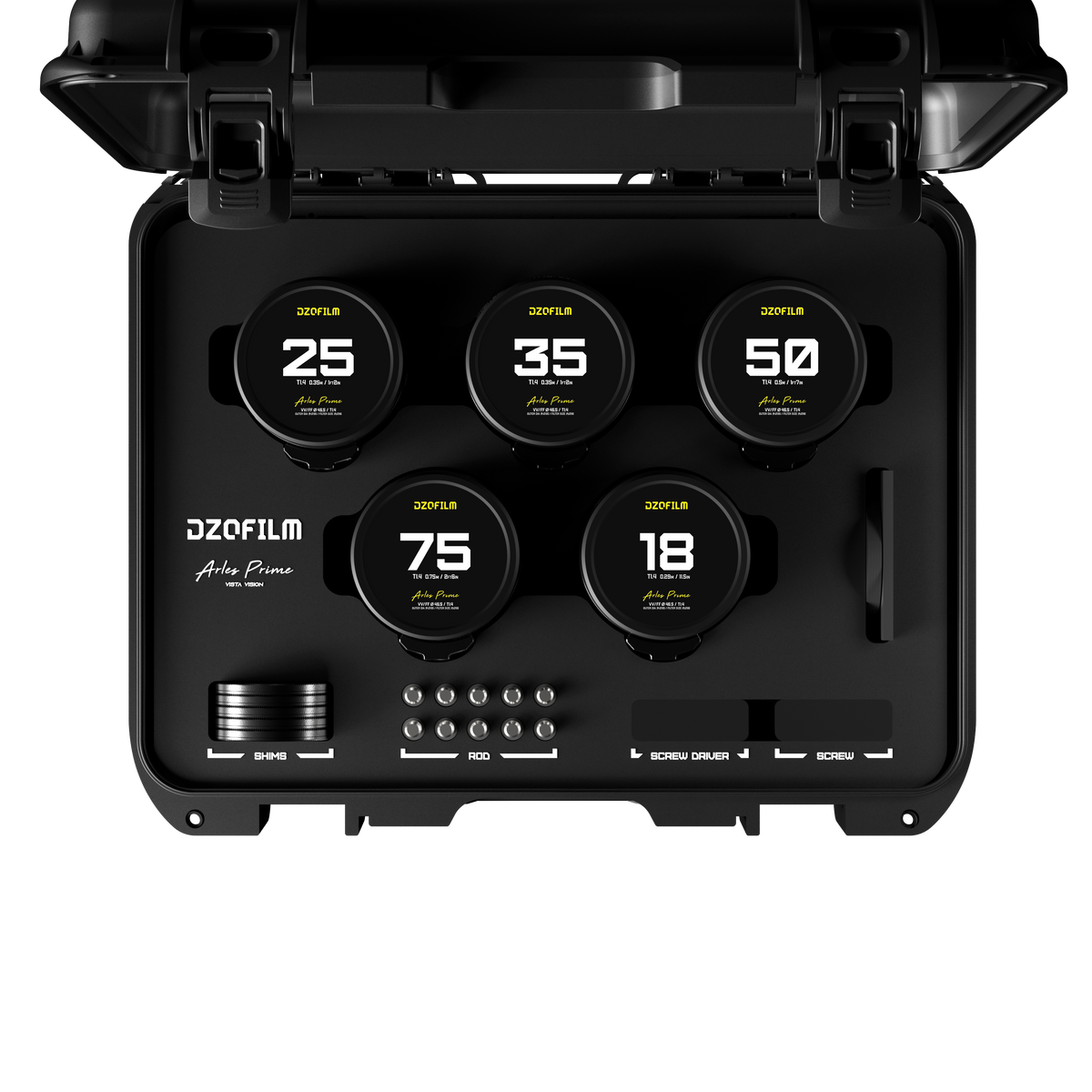 DZOFILM Arles 25/35/50/75/100mm FF/VV Prime Cine Lens(PL mount feet) - Imperial, Vista Vision Full-Frame High-Speed Prime, PL and EF Mount, T1.4 Fast Aperture, 16-Blade Iris, M86 Front Filter