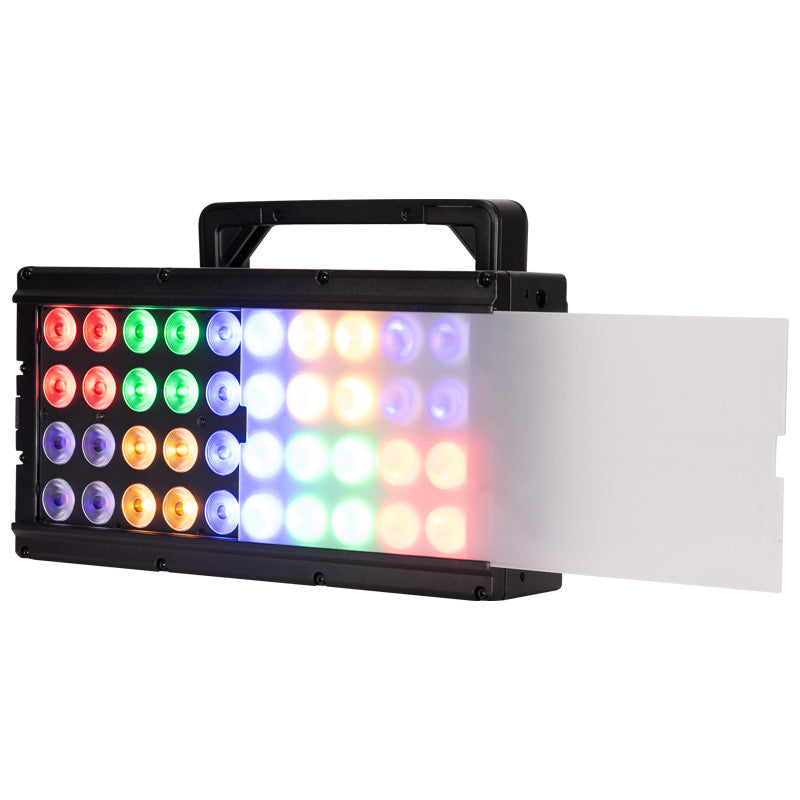 ADJ 40 HEX Panel IP, IP65 Panel, 40 x 20 Watt Rgbaluv 10 Pixel Zone Control, Filter and Barn Door Options, Aria X2