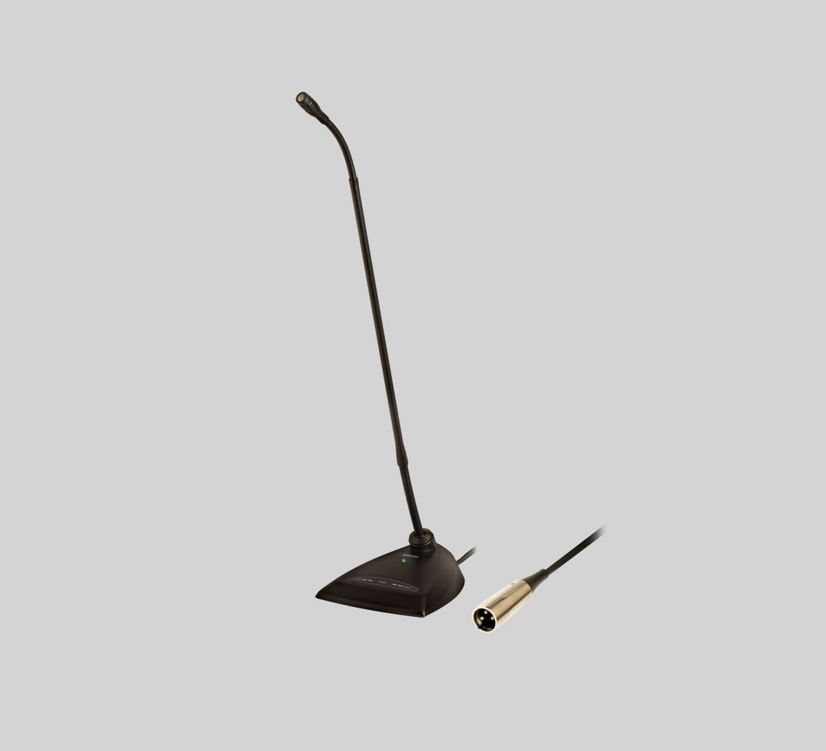 Shure MX418D/C, Microflex Standard Gooseneck Microphone, Cardioid-18" Desktop Gooseneck Condenser Microphone, Attached 10´ XLR Cable, Logic Functions, Programmable Switch and LED Indicator, Attached Desktop Base