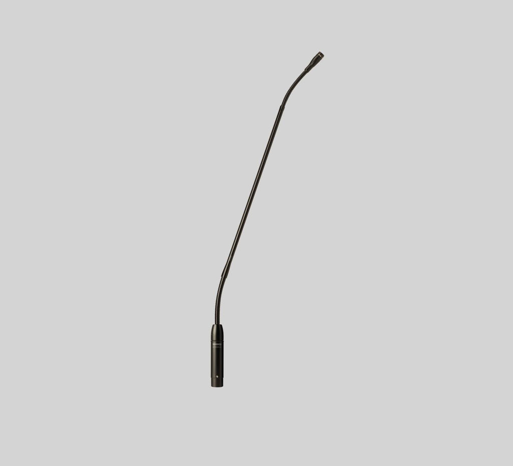 Shure MX418D/C, Microflex Standard Gooseneck Microphone, Cardioid-18" Desktop Gooseneck Condenser Microphone, Attached 10´ XLR Cable, Logic Functions, Programmable Switch and LED Indicator, Attached Desktop Base