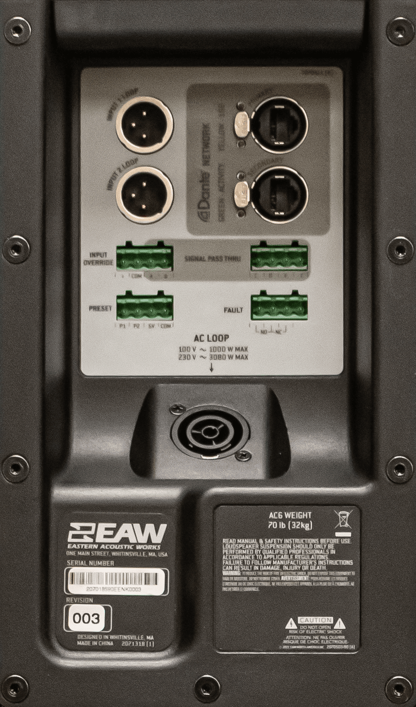 EAW AC6 Black, Adaptive Column Speaker, 6 x 6in LF and 30 x 1.7in HF, Horizontal 120 Vertical Adaptive