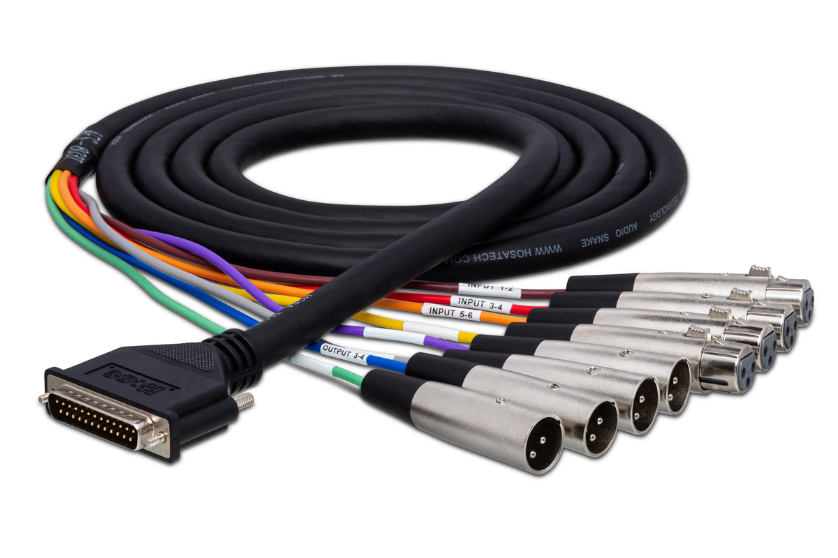 HOSA - AES/EBU Snake, DB25 to 4 x XLR3M and 4 x XLR3F, 5 m
