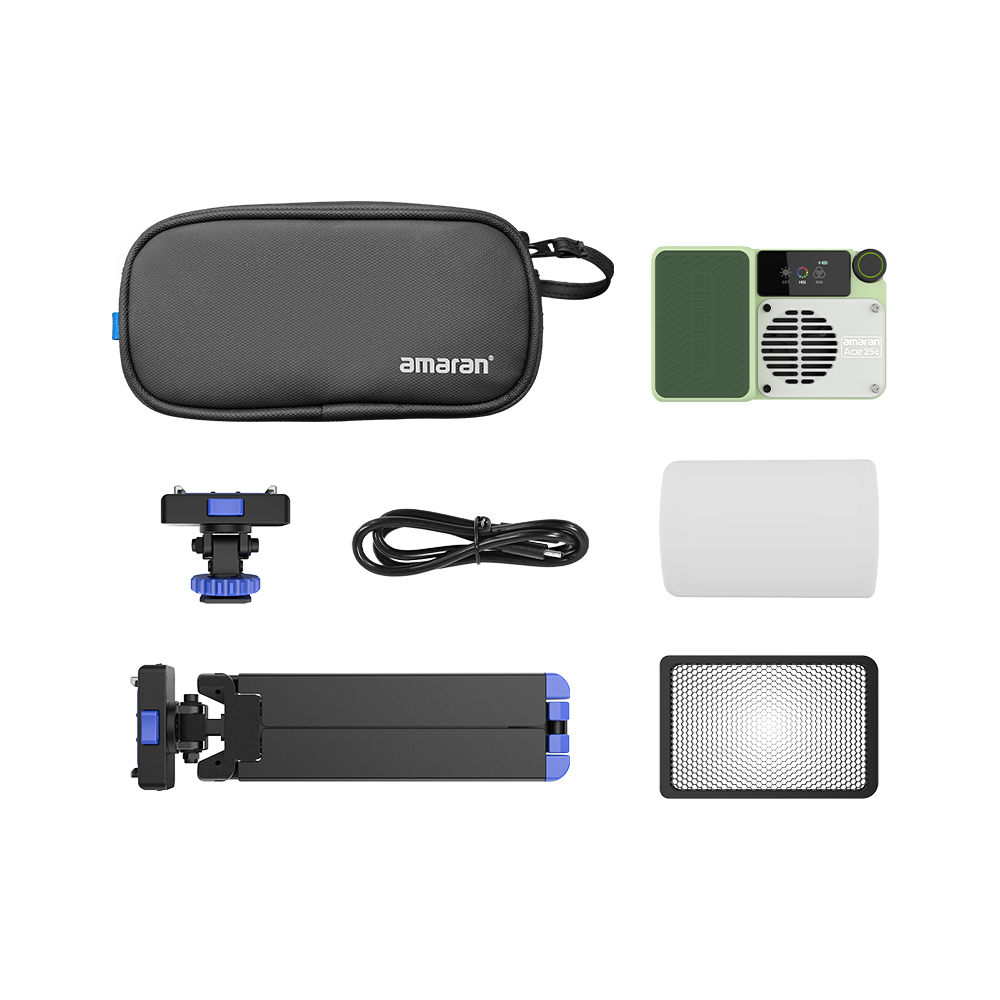 amaran Ace 25c Green Kit, 32W Full-Color Pocket LED Light, 2,300K - 10,000K CCT, CRI 95+