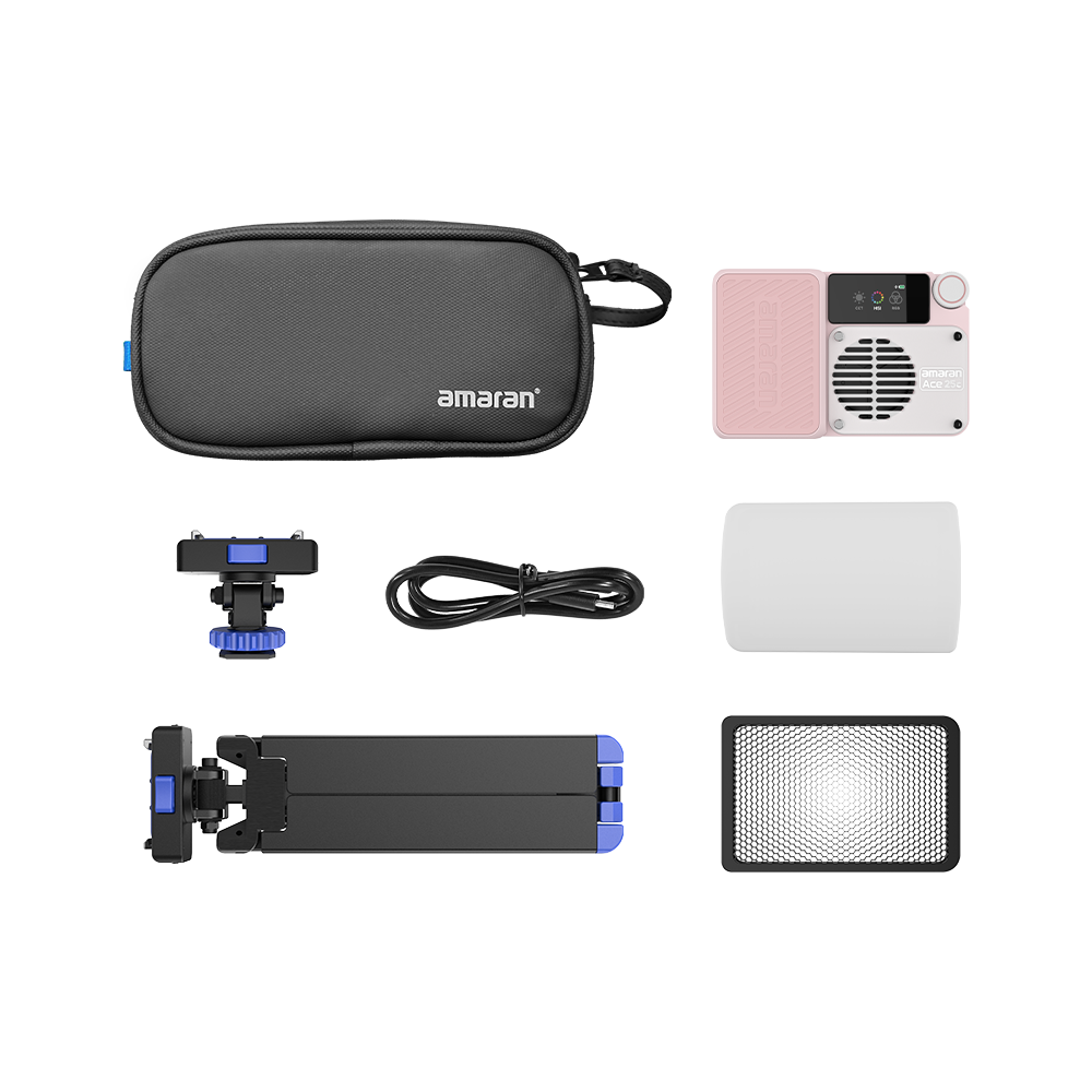 amaran Ace 25c Pink Kit, 32W Full-Color Pocket LED Light, 2,300K - 10,000K CCT, CRI 95+