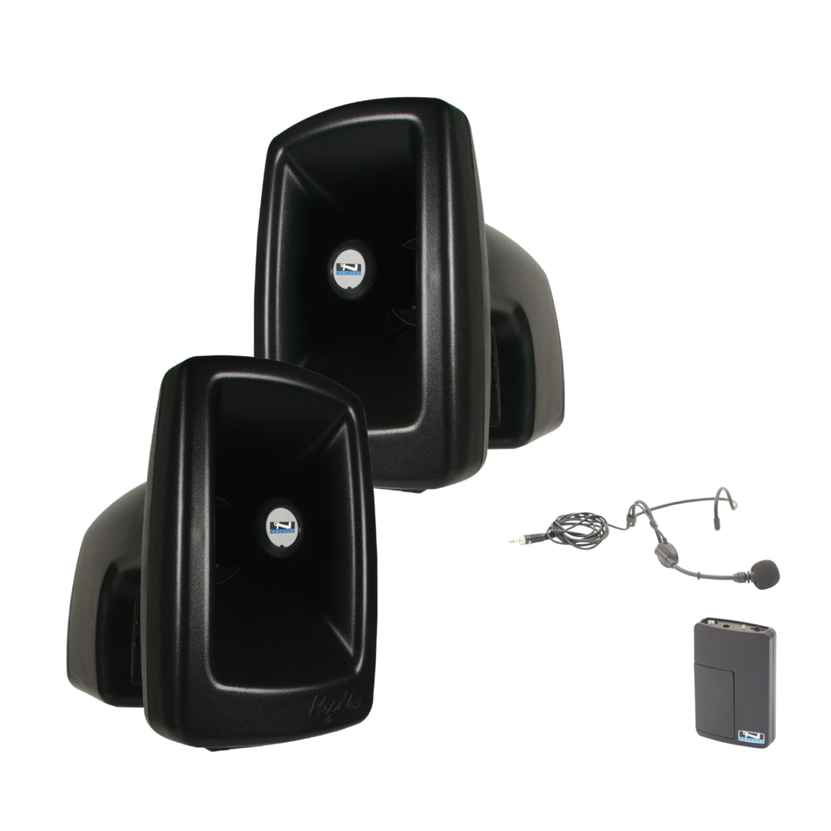 Anchor Audio Megavox 2 System X4 - Megavox 2, AnchorAIR, and two wireless handheld microphones, and two wireless belt pack transmitter with collar micropho