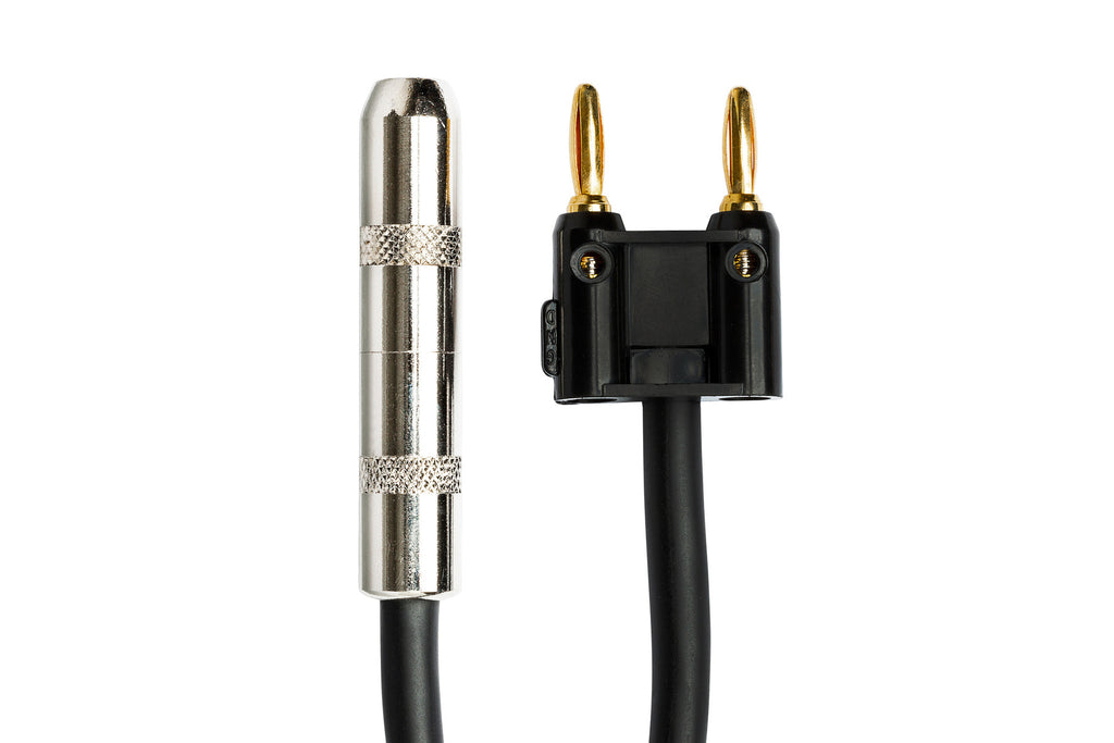 HOSA - Speaker Adapter, Hosa 1/4 in TS to Dual Banana, 6 in, Black