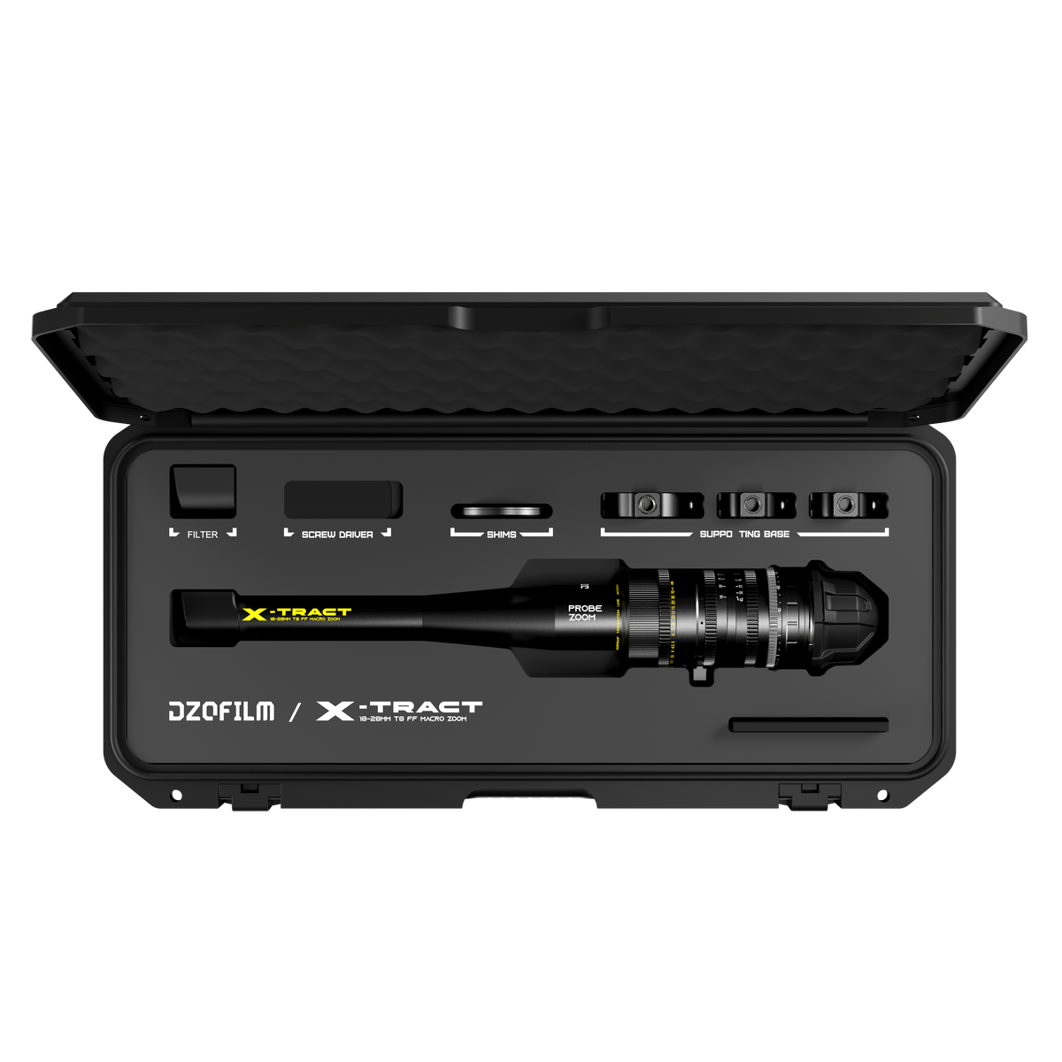 DZOFILM X-tract 18-28mm_90°(PL_Black_Case_1pcs_Metric), Probe Zoom Cine Lens, PL Mount, Macro Probe Optics