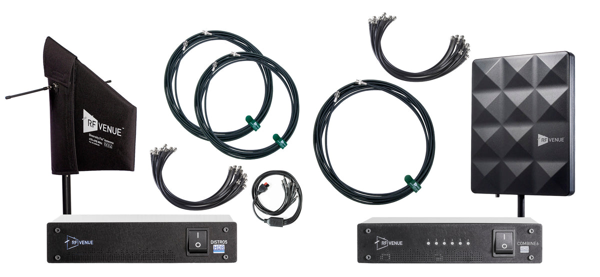RF Venue Super Pack C6CPS-D5DFIN, 5 Channel Wireless Mic and 6 Channel In-Ear Monitor Antenna System