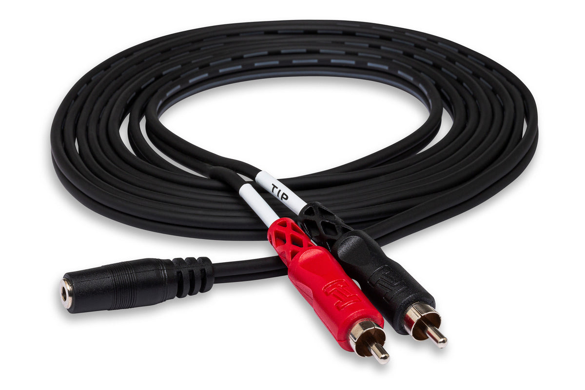 HOSA - Stereo Breakout, 3.5 mm TRSF to Dual RCA, 10 ft