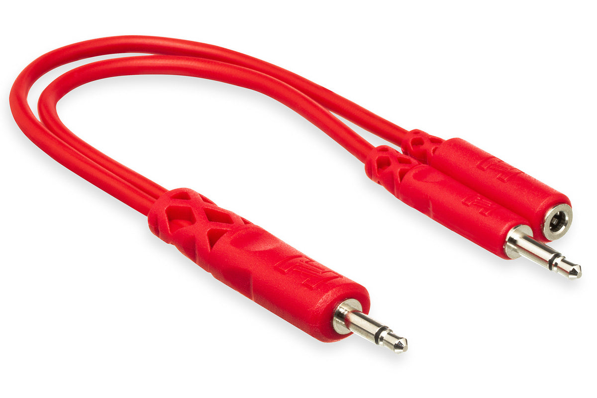 HOSA - Hopscotch Patch Cables, 3.5 mm TS with 3.5 mm TSF Pigtail to 3.5 mm TS, 5 pc, Various Lengths