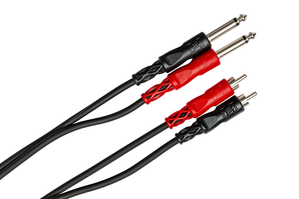 HOSA - Stereo Interconnect, Dual 1/4 in TS to Dual RCA, 3 m