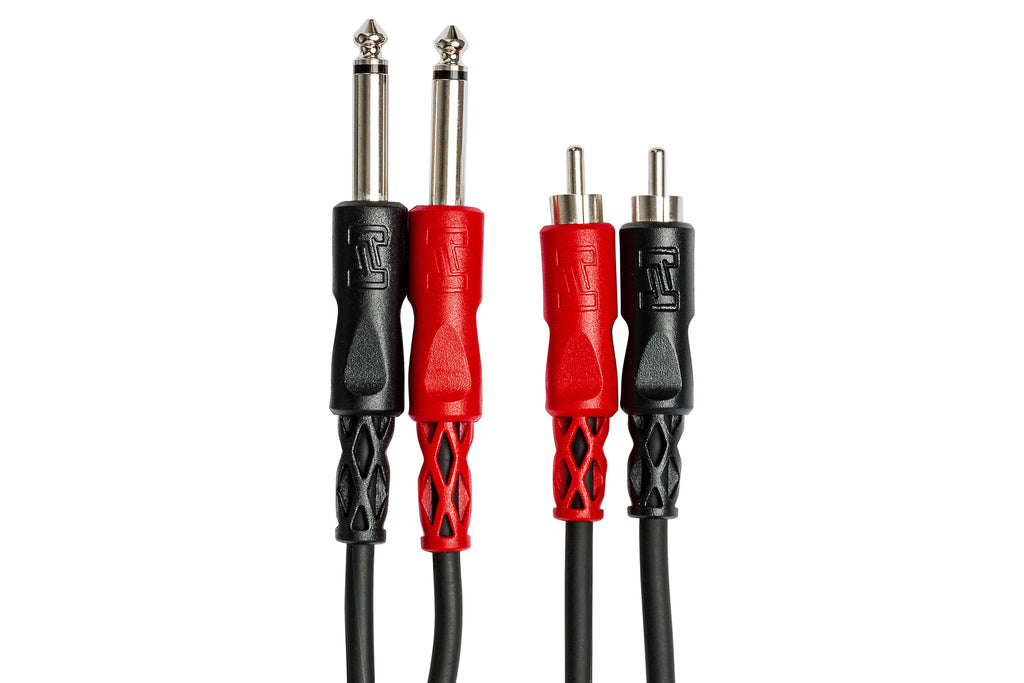 HOSA - Stereo Interconnect, Dual 1/4 in TS to Dual RCA, 3 m