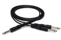 HOSA - Y Cable, 1/4 in TS to Dual 1/4 in TS, 5 ft