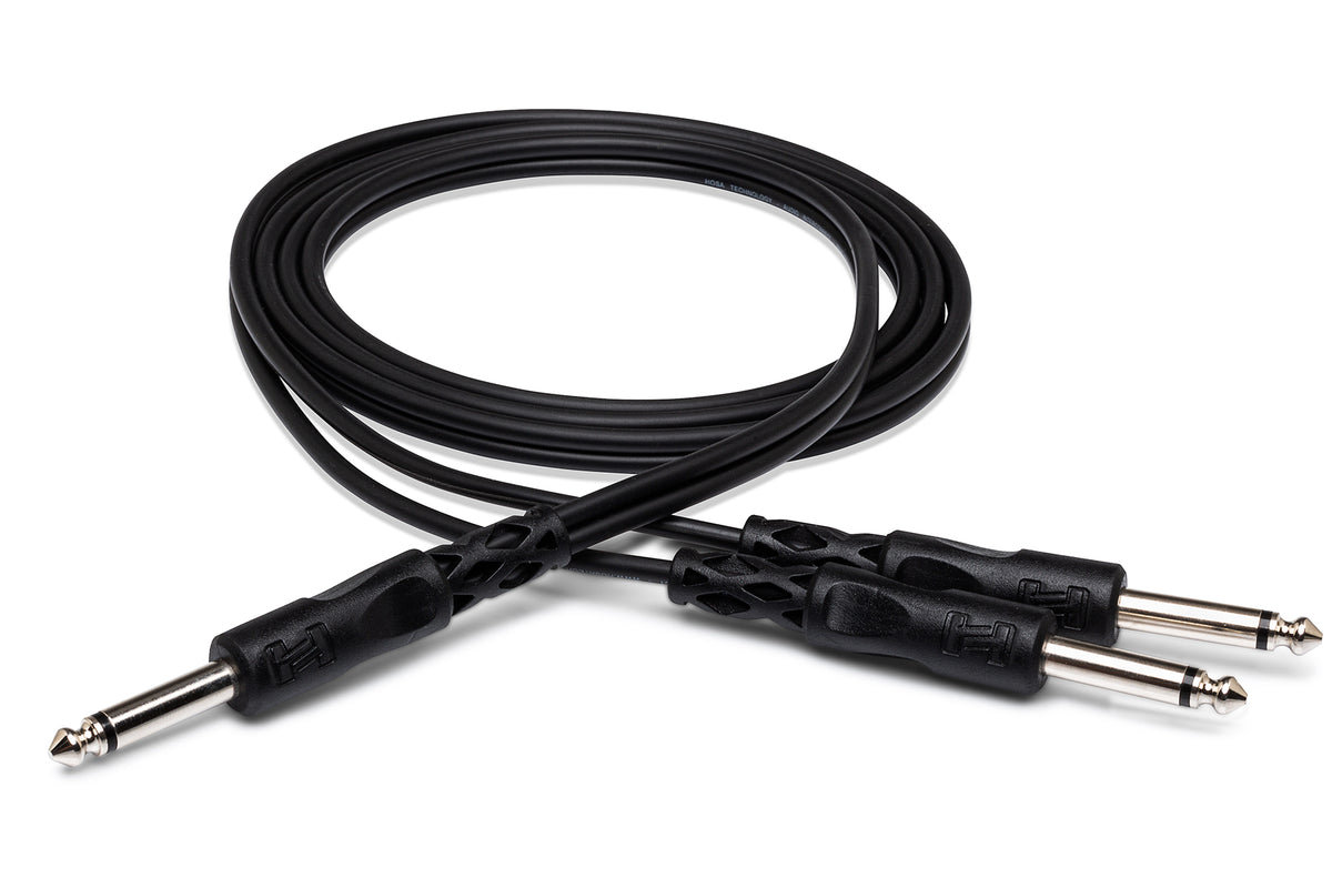 HOSA - Y Cable, 1/4 in TS to Dual 1/4 in TS, 5 ft