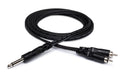 HOSA - Y Cable, 1/4 in TS to Dual RCA, 2 m