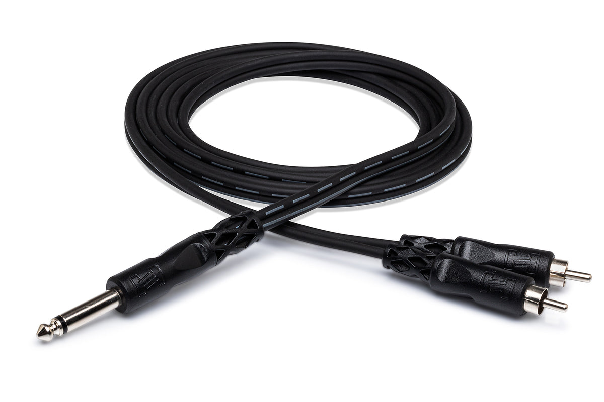 HOSA - Y Cable, 1/4 in TS to Dual RCA, 2 m