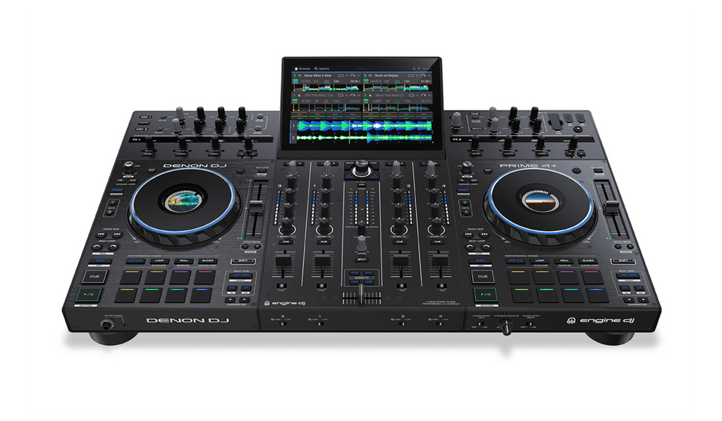 Denon DJ PRIME 4+, 4-Deck Standalone DJ System with 10.1-Inch Touchscreen, Wi-Fi Streaming and Engine DJ