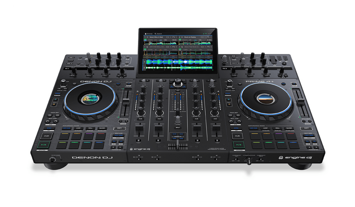Denon DJ PRIME 4+, 4-Deck Standalone DJ System with 10.1-Inch Touchscreen, Wi-Fi Streaming and Engine DJ