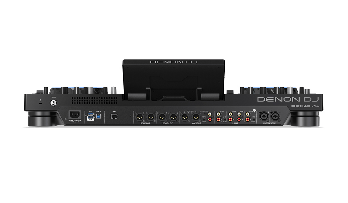 Denon DJ PRIME 4+, 4-Deck Standalone DJ System with 10.1-Inch Touchscreen, Wi-Fi Streaming and Engine DJ