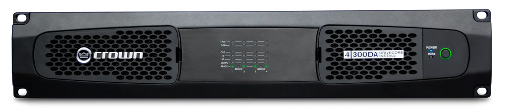 Crown DCI4X300DA, Four-channel, 300W @ 4Ω Power Amplifier with Dante™ / AES67 Networked Audio, and 70V/100V