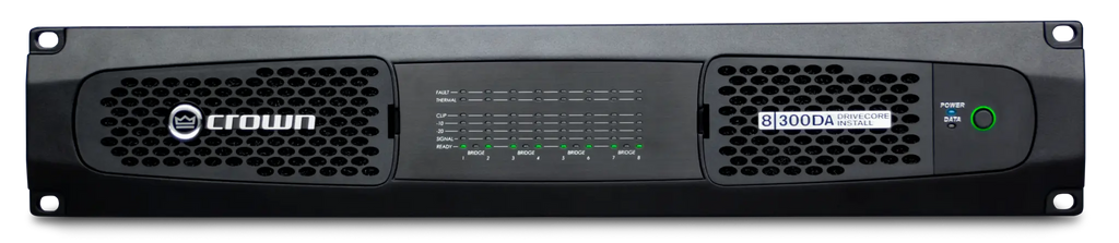 Crown DCI8X300DA, Eight-channel, 300W @ 4Ω Power Amplifier with Dante™ / AES67 Networked Audio, and 70V/100V / EN 54-16 Compliant for Life Safety Applications