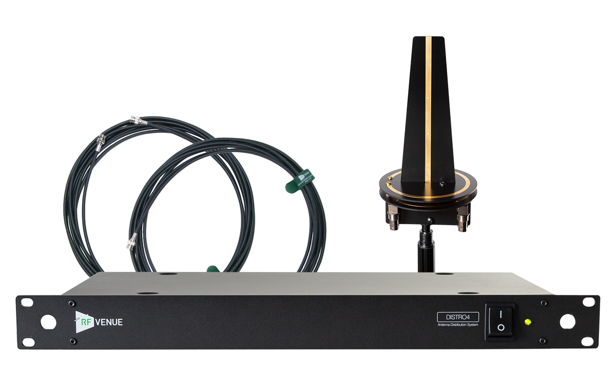 RF Venue 4 Channel Wireless Mic Upgrade Pack D-OMNIDISTRO4, DISTRO4 Antenna Distribution with Diversity Omni Antenna