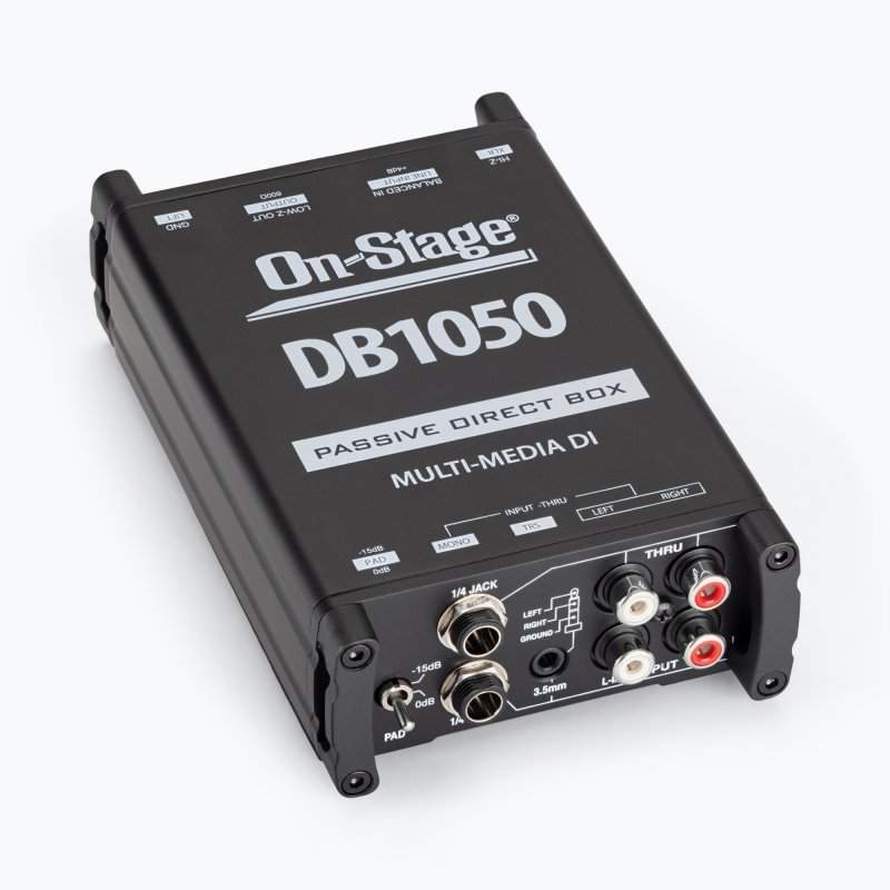 On-Stage DB1050, Passive Multimedia DI Box, Metal w/ Nylon Bumpers Construction