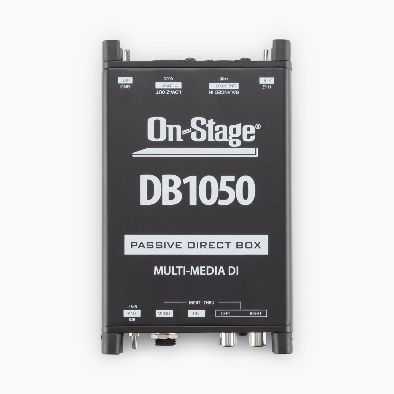 On-Stage DB1050, Passive Multimedia DI Box, Metal w/ Nylon Bumpers Construction
