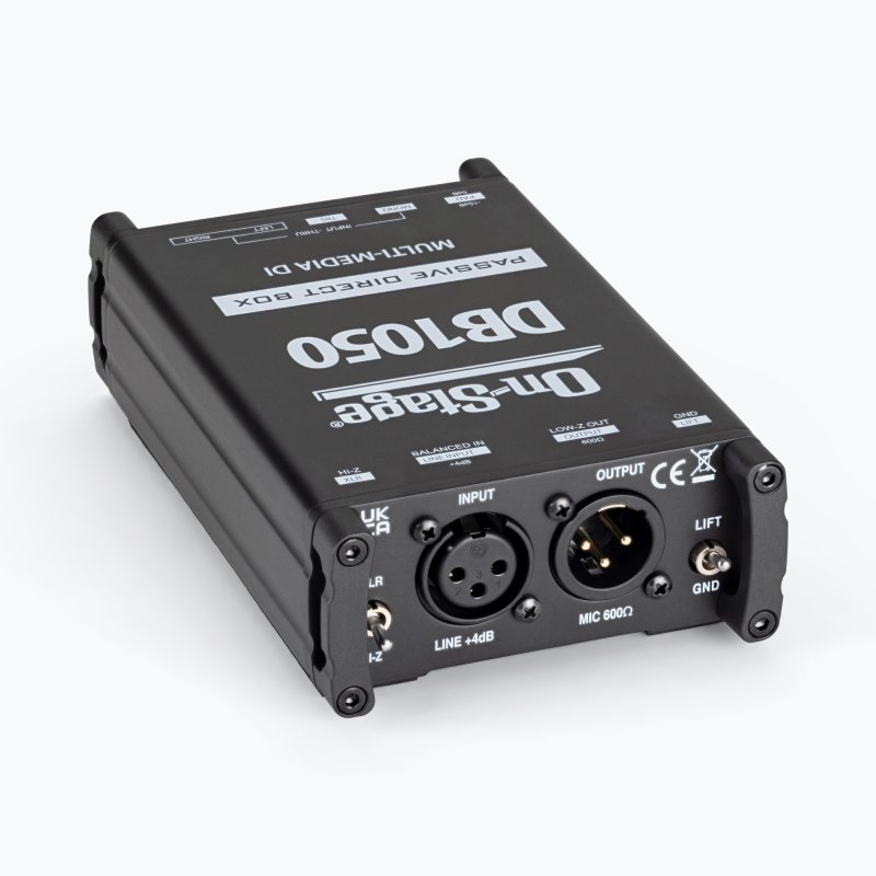 On-Stage DB1050, Passive Multimedia DI Box, Metal w/ Nylon Bumpers Construction
