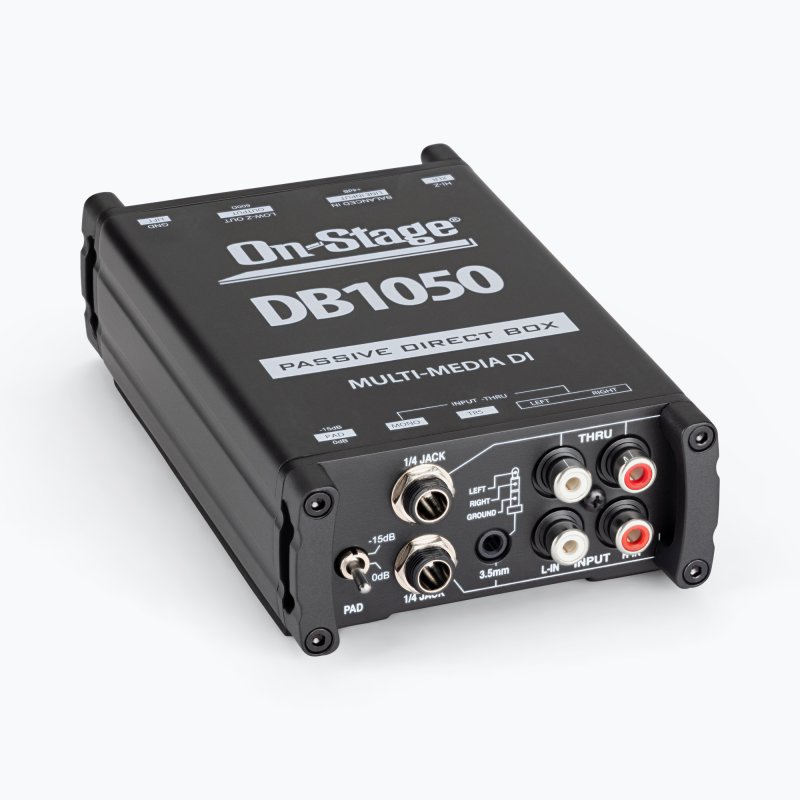 On-Stage DB1050, Passive Multimedia DI Box, Metal w/ Nylon Bumpers Construction