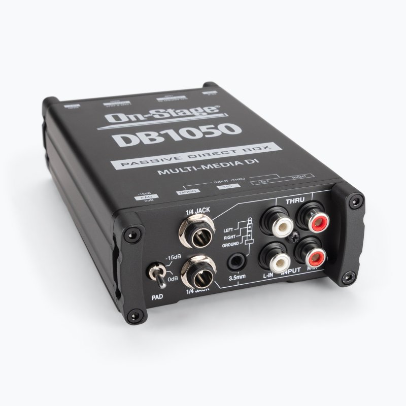 On-Stage DB1050, Passive Multimedia DI Box, Metal w/ Nylon Bumpers Construction