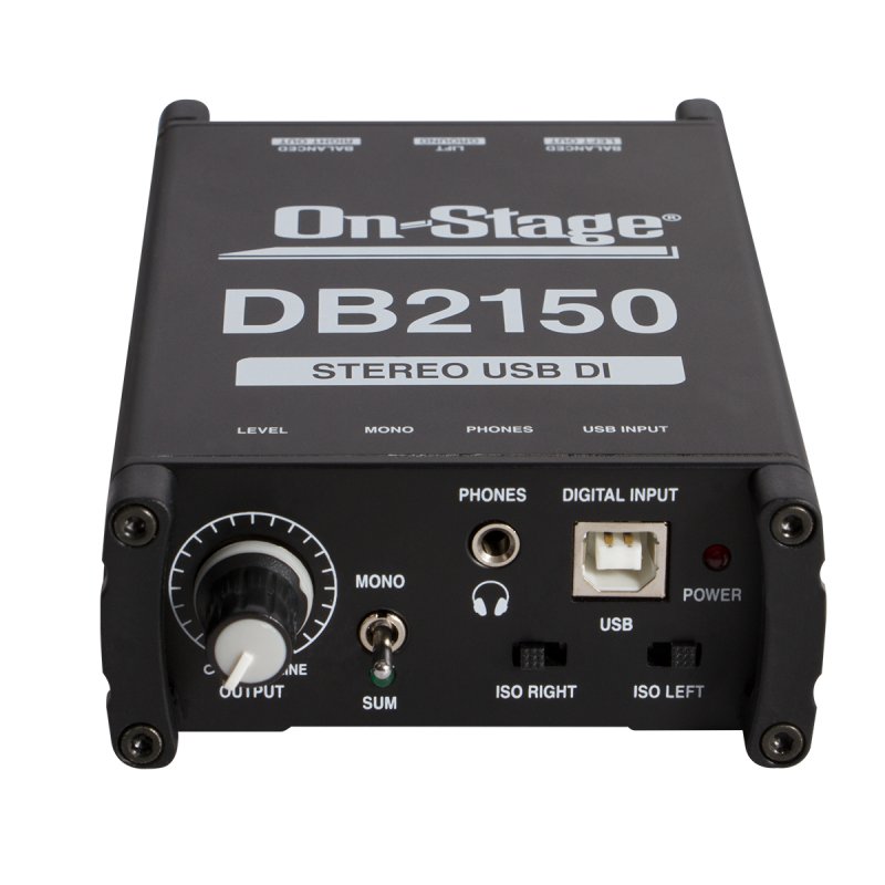 On-Stage DB2150, Passive USB DI Box, Metal w/ Nylon Bumpers Construction