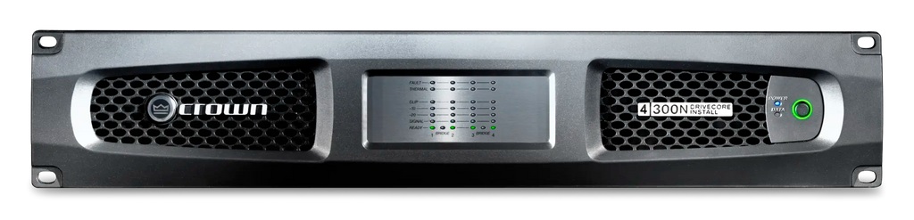 Crown DCI4X300N, Four-channel, 300W @ 4Ω Power Amplifier with BLU Link, 70V/100V / EN 54-16 Compliant for Life Safety Applications