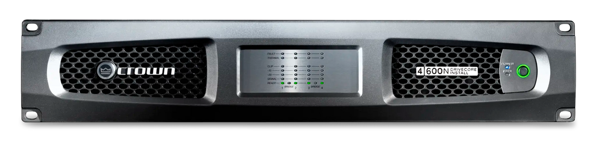 Crown DCI4X600N, Four-channel, 600W @ 4Ω Power Amplifier with BLU Link, 70V/100V / EN 54-16 Compliant for Life Safety Applications