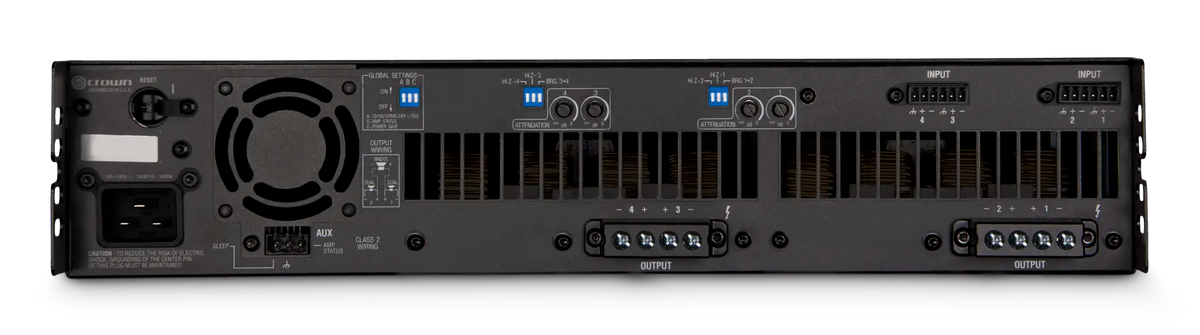 Crown DCI4X1250, Four-channel, 1250W @ 4Ω Analog Power Amplifier, 70V/100V