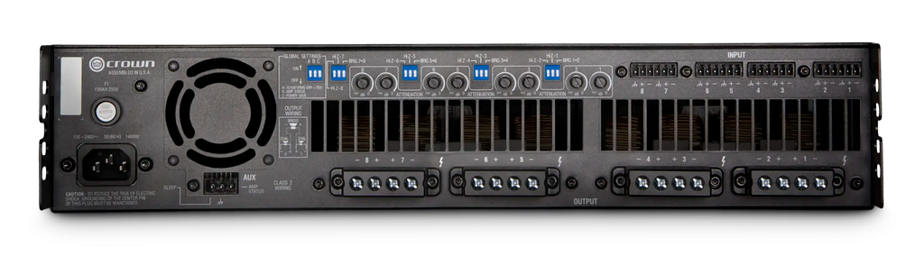 Crown DCI8X300, Eight-channel, 300W @ 4Ω Analog Power Amplifier, 70V/100V