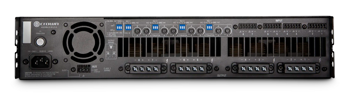 Crown DCI8X300, Eight-channel, 300W @ 4Ω Analog Power Amplifier, 70V/100V
