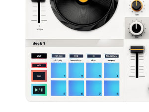 Hercules DJ DJControl Mix Ultra, Portable 2-Deck Bluetooth DJ Controller for djay, White